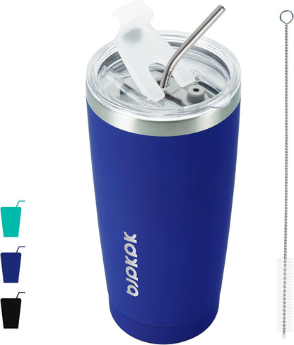 30 oz Tumbler with Lid and Straw, Insulated Stainless Steel Cup | Double Wall Vacuum, BPA Free, Leak Proof, Keeps Hot/Cold, Travel & Beach Ready, Car Holder Fit, Brick Red - Colors A