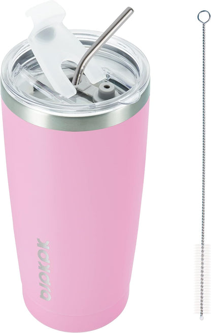 30 oz Tumbler with Lid and Straw, Insulated Stainless Steel Cup | Double Wall Vacuum, BPA Free, Leak Proof, Keeps Hot/Cold, Travel & Beach Ready, Car Holder Fit, Brick Red - Colors A