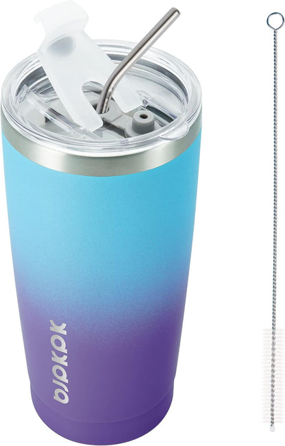 30 oz Tumbler with Lid and Straw, Insulated Stainless Steel Cup | Double Wall Vacuum, BPA Free, Leak Proof, Keeps Hot/Cold, Travel & Beach Ready, Car Holder Fit, Brick Red - Colors A