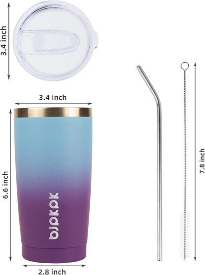 30 oz Tumbler with Lid and Straw, Insulated Stainless Steel Cup | Double Wall Vacuum, BPA Free, Leak Proof, Keeps Hot/Cold, Travel & Beach Ready, Car Holder Fit, Brick Red - Colors A