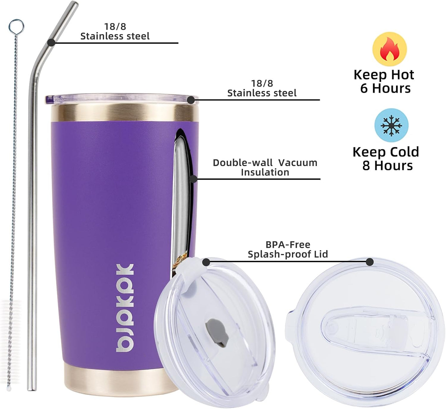 30 oz Tumbler with Lid and Straw, Insulated Stainless Steel Cup | Double Wall Vacuum, BPA Free, Leak Proof, Keeps Hot/Cold, Travel & Beach Ready, Car Holder Fit, Brick Red - Colors A