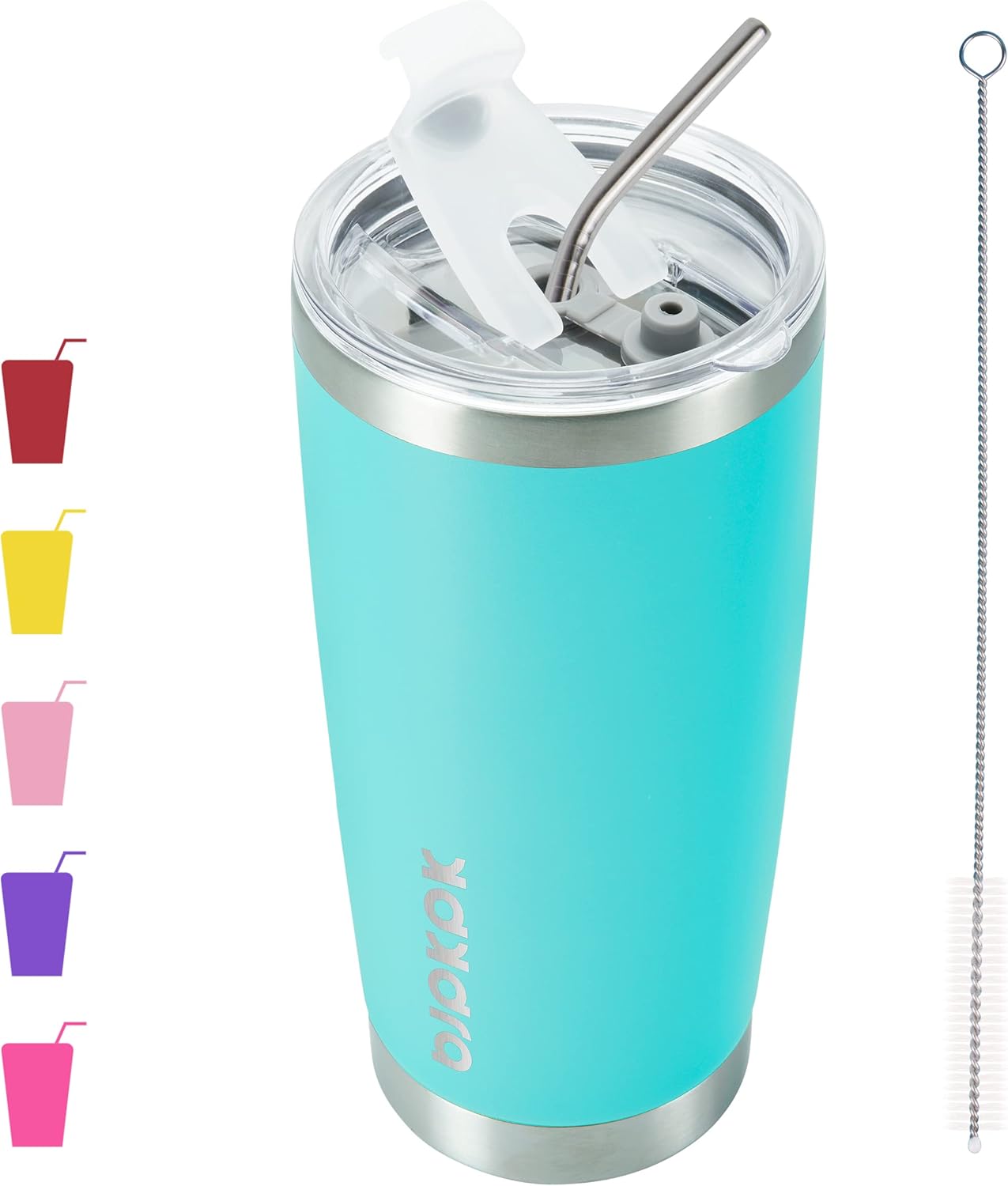30 oz Tumbler with Lid and Straw, Insulated Stainless Steel Cup | Double Wall Vacuum, BPA Free, Leak Proof, Keeps Hot/Cold, Travel & Beach Ready, Car Holder Fit, Brick Red - Colors A