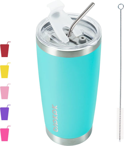 30 oz Tumbler with Lid and Straw, Insulated Stainless Steel Cup | Double Wall Vacuum, BPA Free, Leak Proof, Keeps Hot/Cold, Travel & Beach Ready, Car Holder Fit, Brick Red - Colors A