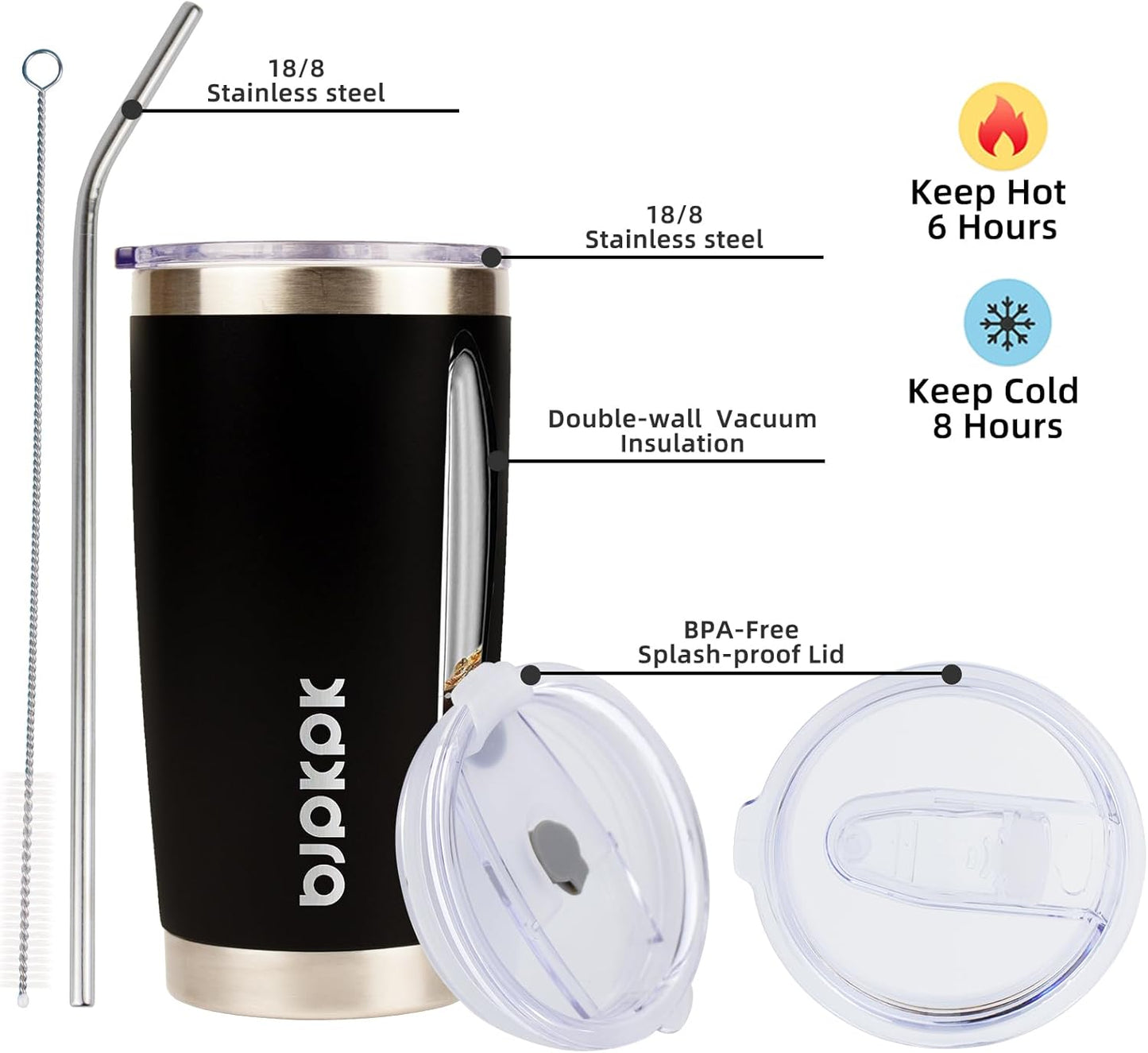 30 oz Tumbler with Lid and Straw, Insulated Stainless Steel Cup | Double Wall Vacuum, BPA Free, Leak Proof, Keeps Hot/Cold, Travel & Beach Ready, Car Holder Fit, Brick Red - Colors A