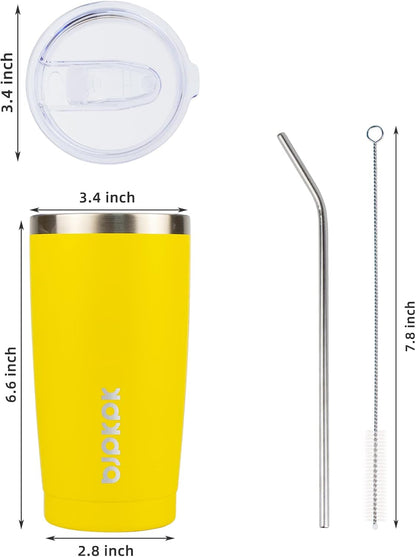 30 oz Tumbler with Lid and Straw, Insulated Stainless Steel Cup | Double Wall Vacuum, BPA Free, Leak Proof, Keeps Hot/Cold, Travel & Beach Ready, Car Holder Fit, Brick Red - Colors A