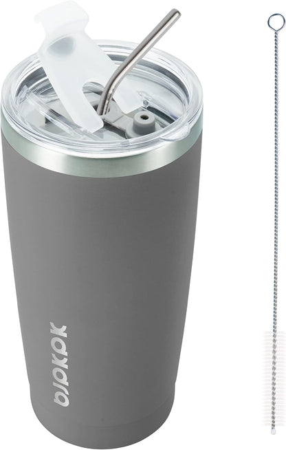 30 oz Tumbler with Lid and Straw, Insulated Stainless Steel Cup | Double Wall Vacuum, BPA Free, Leak Proof, Keeps Hot/Cold, Travel & Beach Ready, Car Holder Fit, Brick Red - Colors A