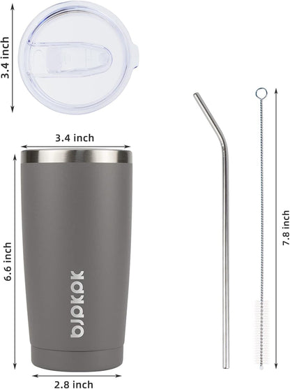30 oz Tumbler with Lid and Straw, Insulated Stainless Steel Cup | Double Wall Vacuum, BPA Free, Leak Proof, Keeps Hot/Cold, Travel & Beach Ready, Car Holder Fit, Brick Red - Colors A