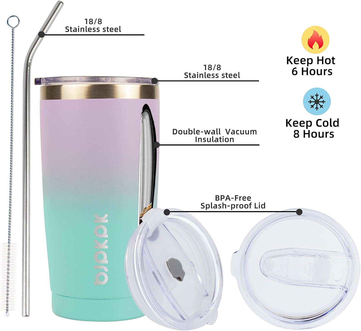 30 oz Tumbler with Lid and Straw, Insulated Stainless Steel Cup | Double Wall Vacuum, BPA Free, Leak Proof, Keeps Hot/Cold, Travel & Beach Ready, Car Holder Fit, Brick Red - Colors A