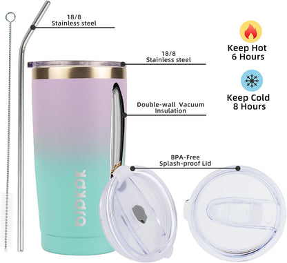 30 oz Tumbler with Lid and Straw, Insulated Stainless Steel Cup | Double Wall Vacuum, BPA Free, Leak Proof, Keeps Hot/Cold, Travel & Beach Ready, Car Holder Fit, Brick Red - Colors A