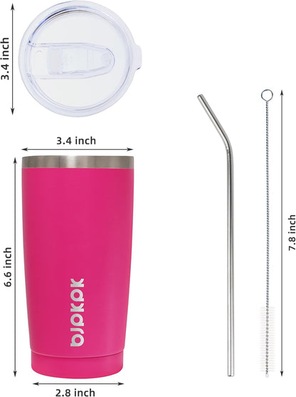 30 oz Tumbler with Lid and Straw, Insulated Stainless Steel Cup | Double Wall Vacuum, BPA Free, Leak Proof, Keeps Hot/Cold, Travel & Beach Ready, Car Holder Fit, Brick Red - Colors A