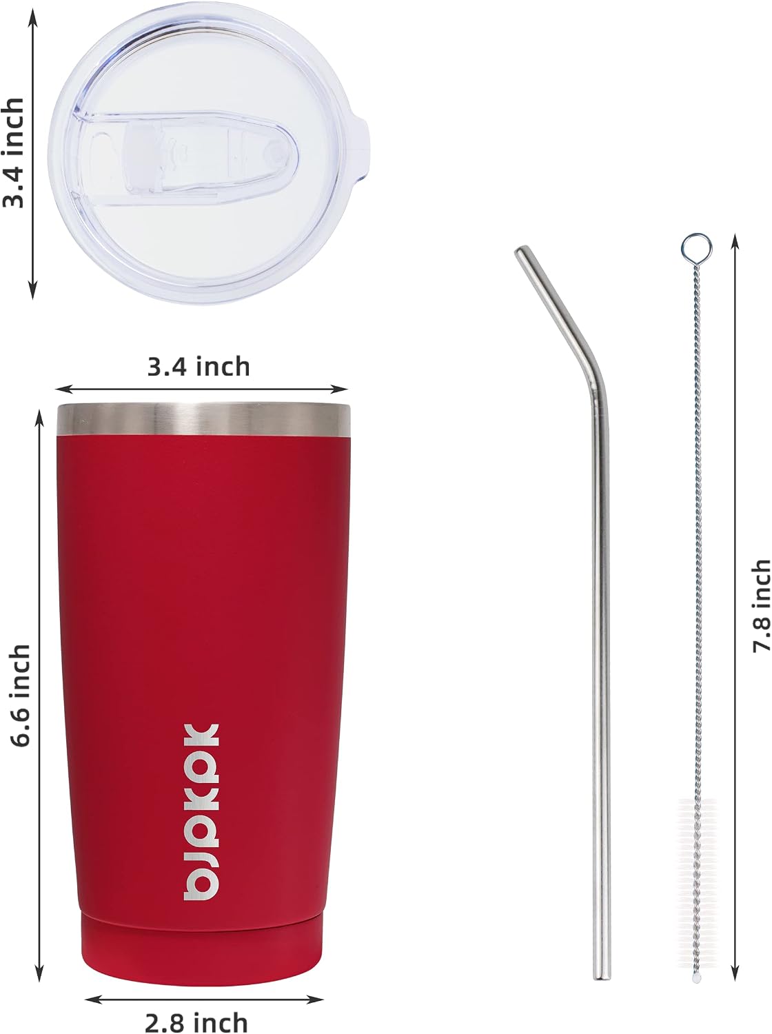 30 oz Tumbler with Lid and Straw, Insulated Stainless Steel Cup | Double Wall Vacuum, BPA Free, Leak Proof, Keeps Hot/Cold, Travel & Beach Ready, Car Holder Fit, Brick Red - Colors A