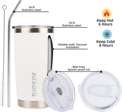 30 oz Tumbler with Lid and Straw, Insulated Stainless Steel Cup | Double Wall Vacuum, BPA Free, Leak Proof, Keeps Hot/Cold, Travel & Beach Ready, Car Holder Fit, Brick Red - Colors A