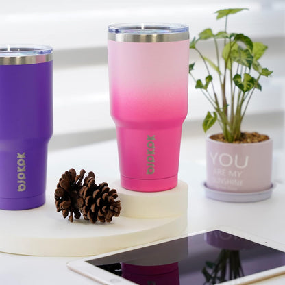 30 oz Tumbler with Lid and Straw, Insulated Stainless Steel Cup | Double Wall Vacuum, BPA Free, Leak Proof, Keeps Hot/Cold, Travel & Beach Ready, Car Holder Fit, Brick Red - Colors A