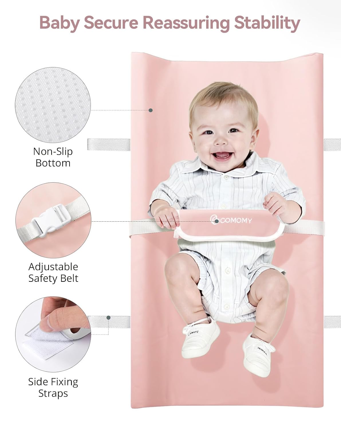 Baby Changing Pad with Wipeable & Waterproof PU Cover