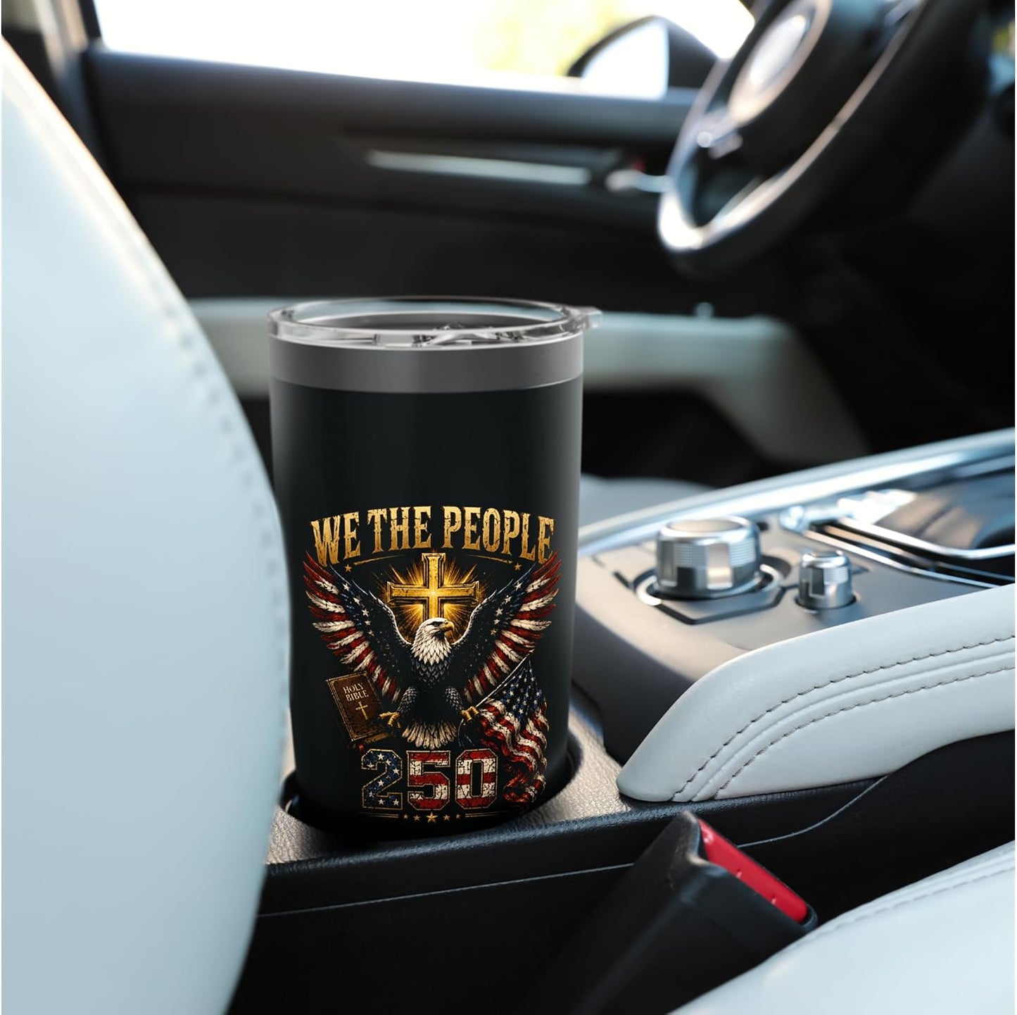 We The People 250 American Christian Cross Bible Stainless Steel Insulated Tumbler