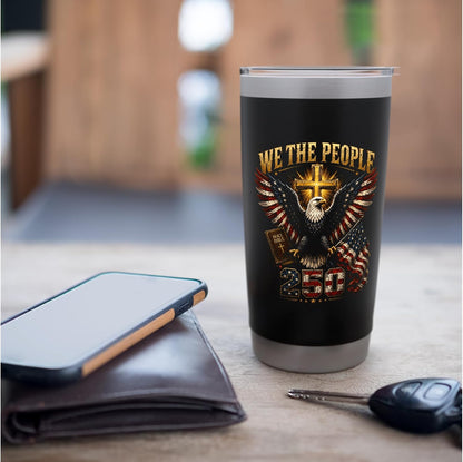We The People 250 American Christian Cross Bible Stainless Steel Insulated Tumbler