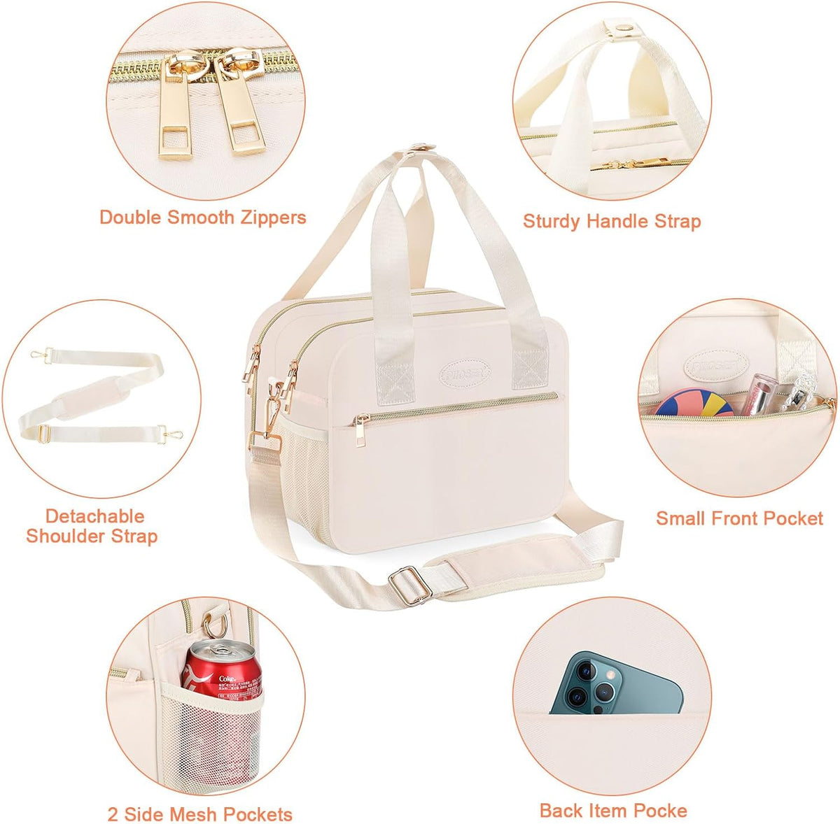 Breastmilk Cooler Bag with Ice Pack, Fits 6 Baby Bottles Up to 9 Ounce, Insulated Bottle Travel Bags with Shoulder Strap-Wearable Breast Pump Carrying Case for Nursing & Working Moms, Black