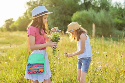 Girls Crossbody Purses for Kids 2 PCS Cross Body Bag Women Messenger Bag Girls Canvas Bag Cross Body Purse Set - Colors A