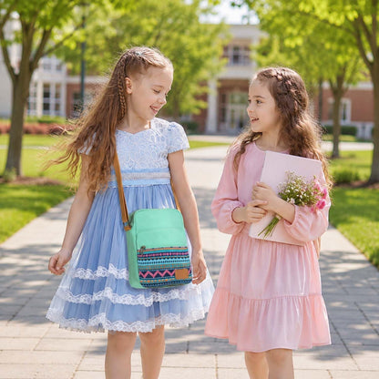 Girls Crossbody Purses for Kids 2 PCS Cross Body Bag Women Messenger Bag Girls Canvas Bag Cross Body Purse Set - Colors A