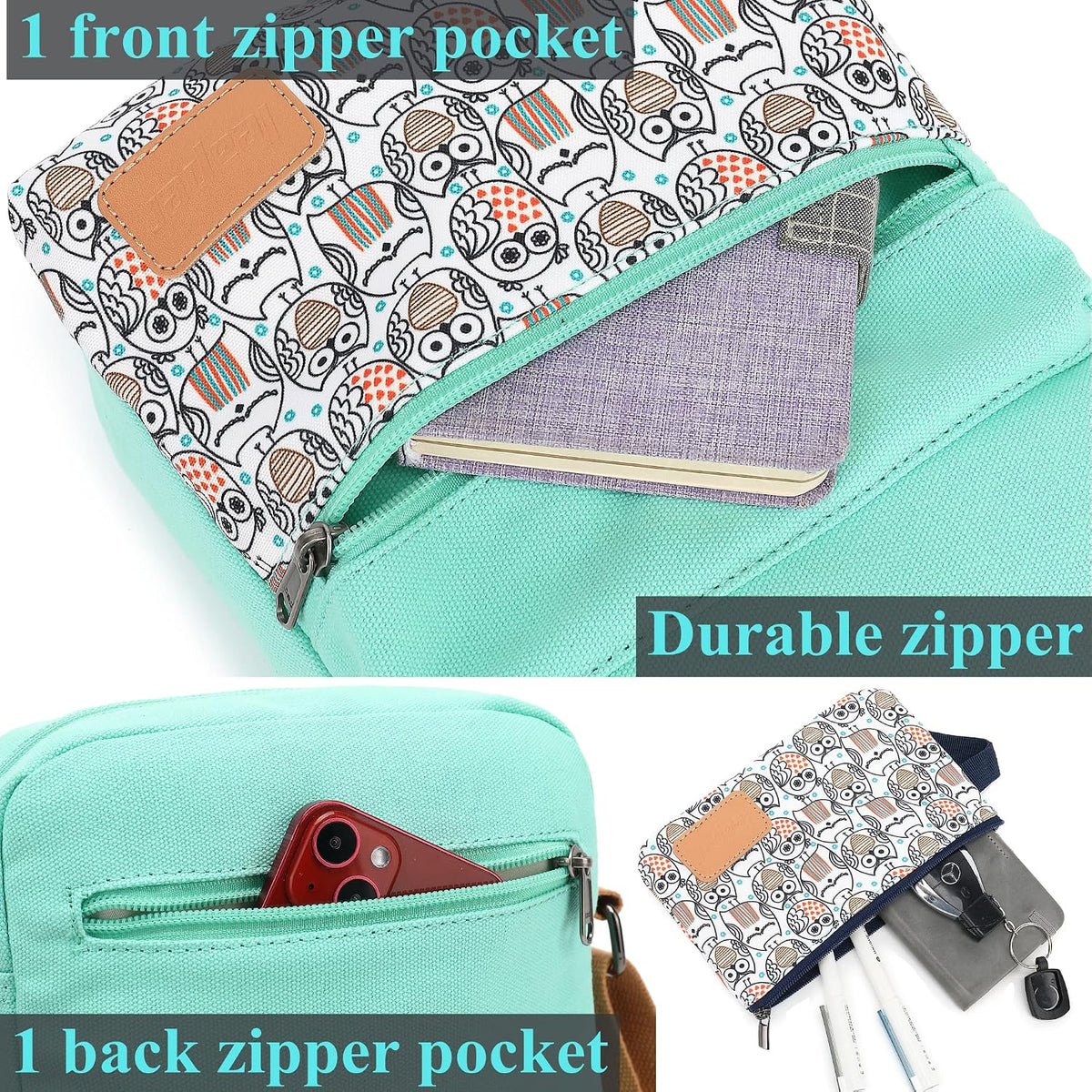 Girls Crossbody Purses for Kids 2 PCS Cross Body Bag Women Messenger Bag Girls Canvas Bag Cross Body Purse Set - Colors A