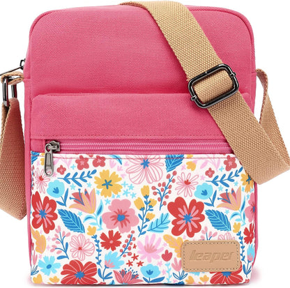 Girls Crossbody Purses for Kids 2 PCS Cross Body Bag Women Messenger Bag Girls Canvas Bag Cross Body Purse Set - Colors A