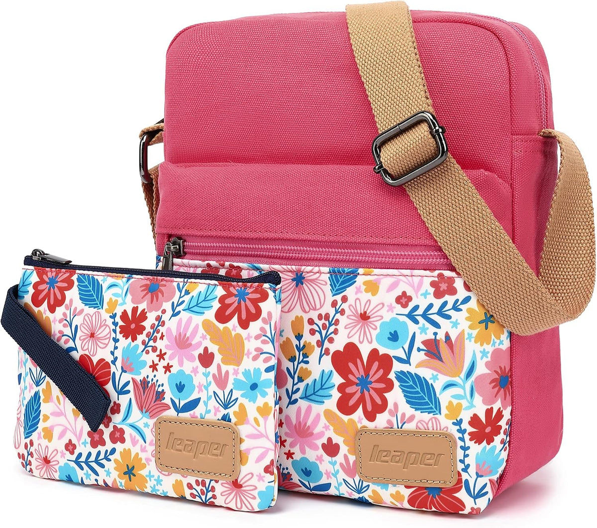 Girls Crossbody Purses for Kids 2 PCS Cross Body Bag Women Messenger Bag Girls Canvas Bag Cross Body Purse Set - Colors A
