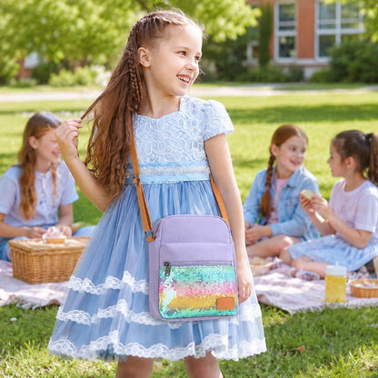 Girls Crossbody Purses for Kids 2 PCS Cross Body Bag Women Messenger Bag Girls Canvas Bag Cross Body Purse Set - Colors A