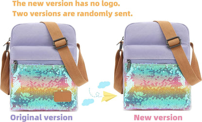 Girls Crossbody Purses for Kids 2 PCS Cross Body Bag Women Messenger Bag Girls Canvas Bag Cross Body Purse Set - Colors A