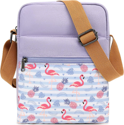 Girls Crossbody Purses for Kids 2 PCS Cross Body Bag Women Messenger Bag Girls Canvas Bag Cross Body Purse Set - Colors A