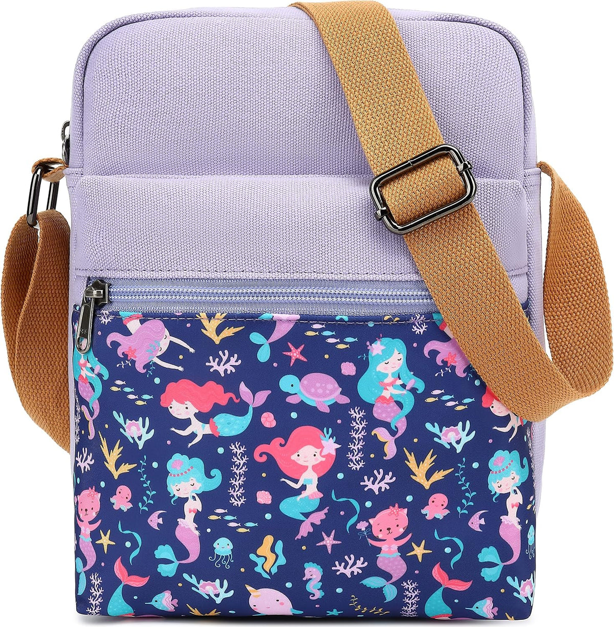 Girls Crossbody Purses for Kids 2 PCS Cross Body Bag Women Messenger Bag Girls Canvas Bag Cross Body Purse Set - Colors A