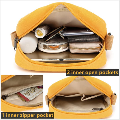 Girls Crossbody Purses for Kids 2 PCS Cross Body Bag Women Messenger Bag Girls Canvas Bag Cross Body Purse Set - Colors A