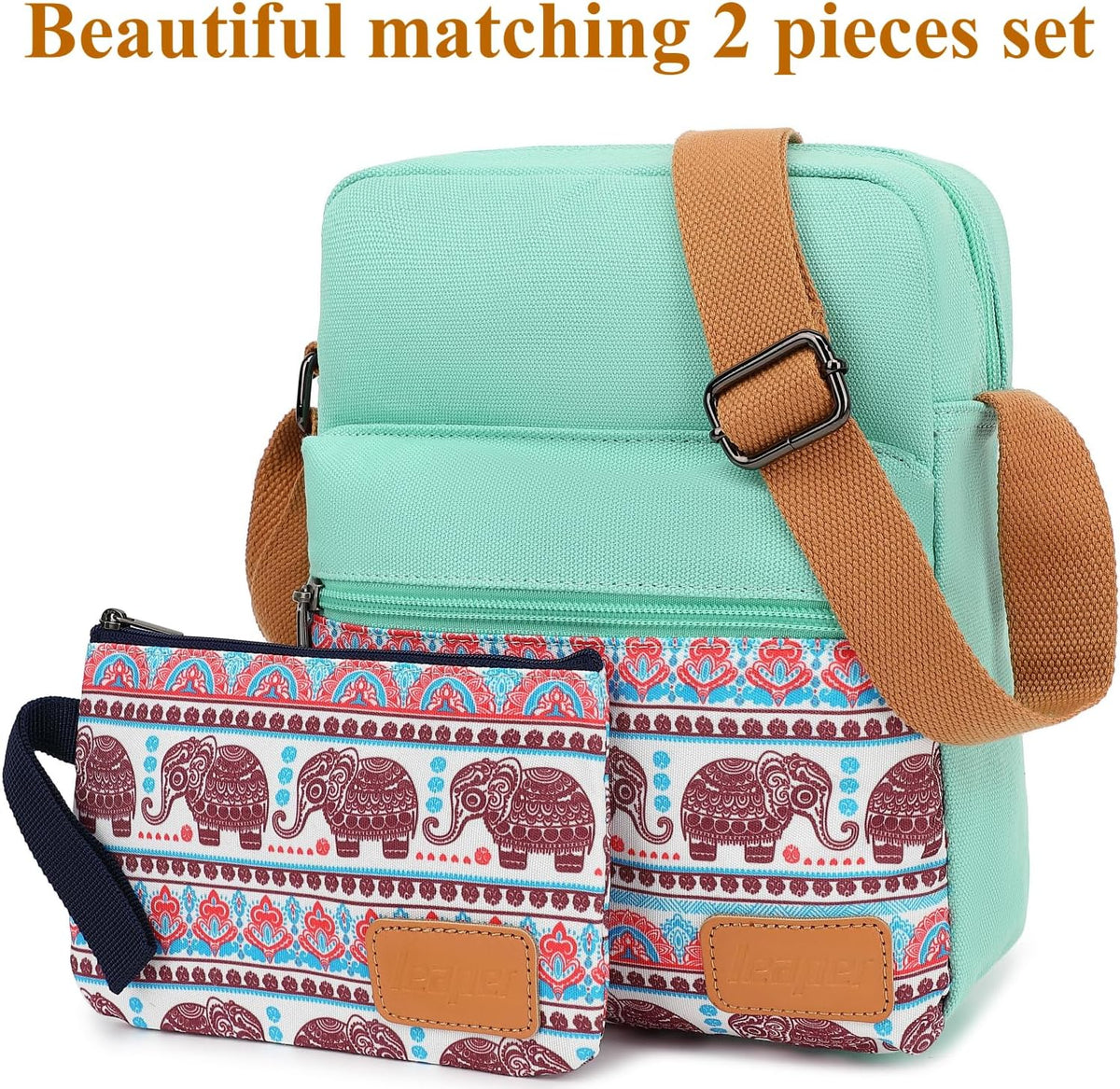 Girls Crossbody Purses for Kids 2 PCS Cross Body Bag Women Messenger Bag Girls Canvas Bag Cross Body Purse Set - Colors A
