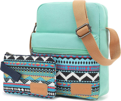Girls Crossbody Purses for Kids 2 PCS Cross Body Bag Women Messenger Bag Girls Canvas Bag Cross Body Purse Set - Colors A