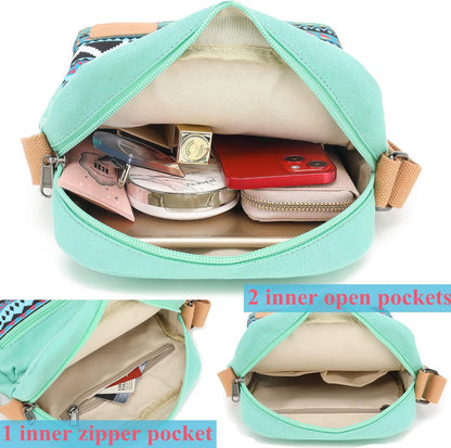 Girls Crossbody Purses for Kids 2 PCS Cross Body Bag Women Messenger Bag Girls Canvas Bag Cross Body Purse Set - Colors A