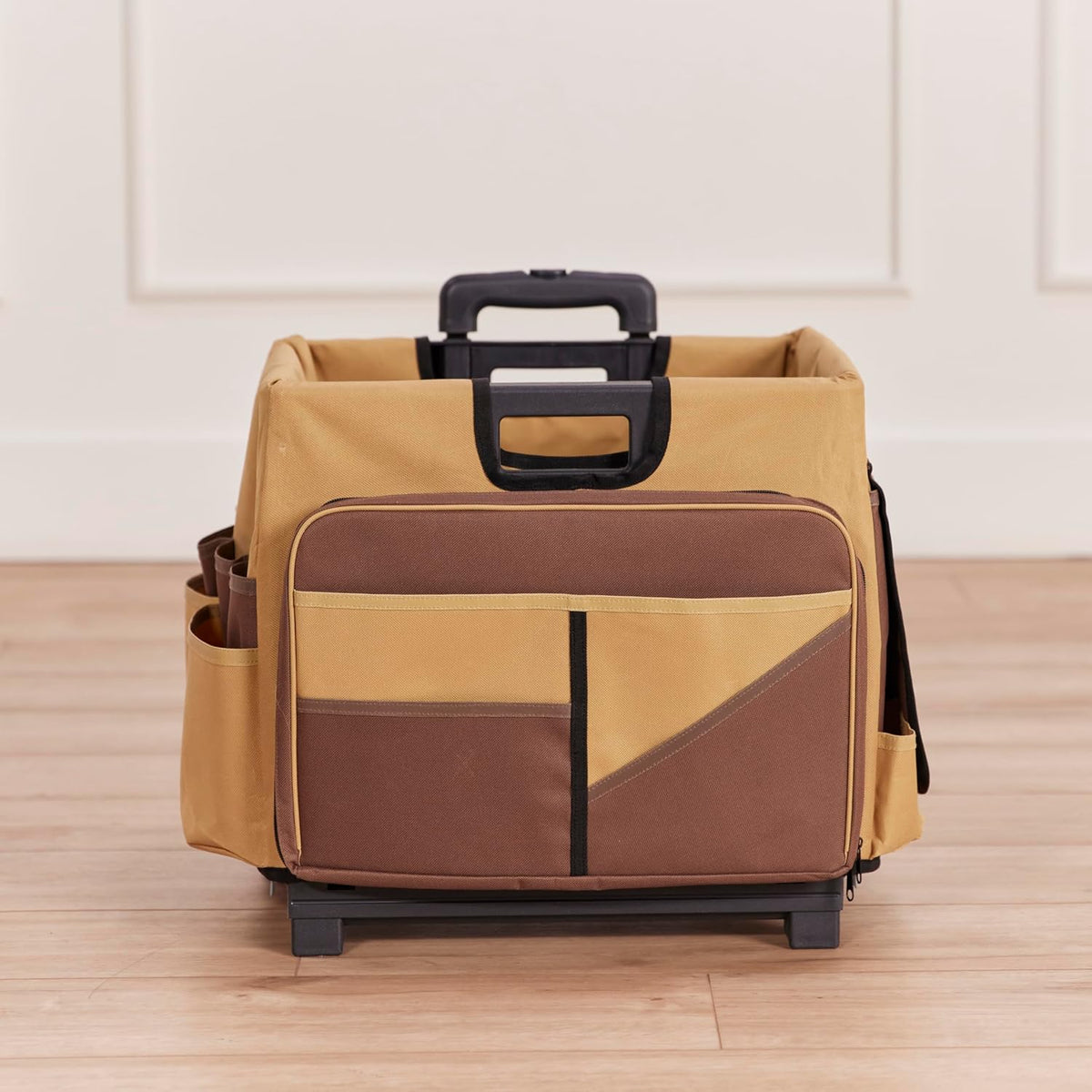 Universal Rolling Cart with Canvas Organizer Bag, Mobile Storage, Red/Grey