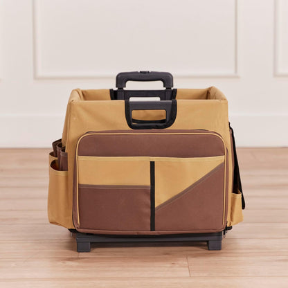 Universal Rolling Cart with Canvas Organizer Bag, Mobile Storage, Red/Grey