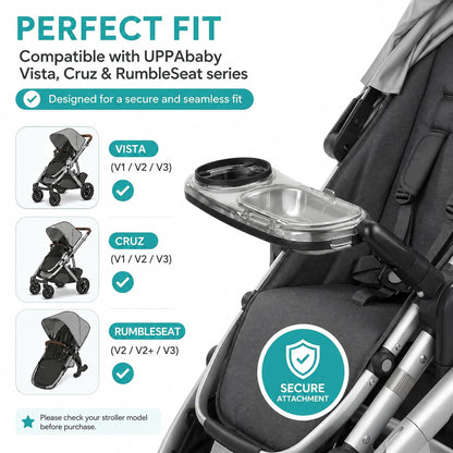 Snack Tray with Dustproof Lid, Fits for UPPAbaby Vista, Cruz, RumbleSeat