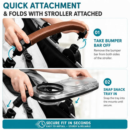 Snack Tray with Dustproof Lid, Fits for UPPAbaby Vista, Cruz, RumbleSeat