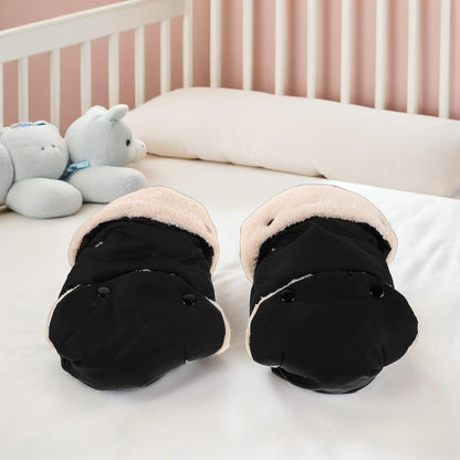 Warm Stroller Mittens Waterproof Plush Lined Pair for Parents
