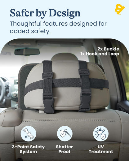 GoldBug Soft Sided Rear & Forward Facing Safety Mirror for Baby & Toddler - Shatter Resistant - Jumbo Baby Car Mirror