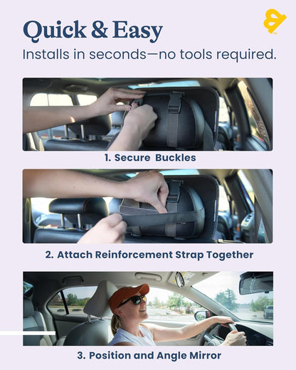 GoldBug Soft Sided Rear & Forward Facing Safety Mirror for Baby & Toddler - Shatter Resistant - Jumbo Baby Car Mirror