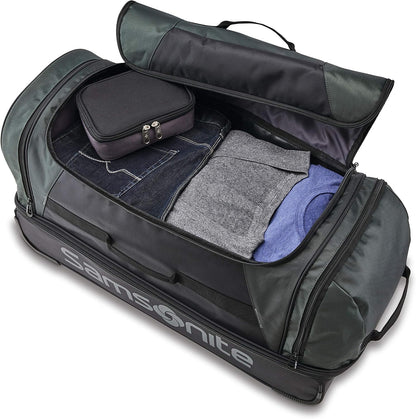 Andante 2 Wheeled Duffel Bag – 28-Inch Durable Rolling Luggage with Inline Skate Wheels, Push-Button Handle & Spacious Compartments – Travel-Friendly and Lightweight - Riverrock/Black