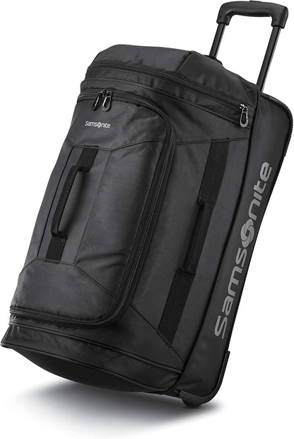 Andante 2 Wheeled Duffel Bag – 28-Inch Durable Rolling Luggage with Inline Skate Wheels, Push-Button Handle & Spacious Compartments – Travel-Friendly and Lightweight - Riverrock/Black