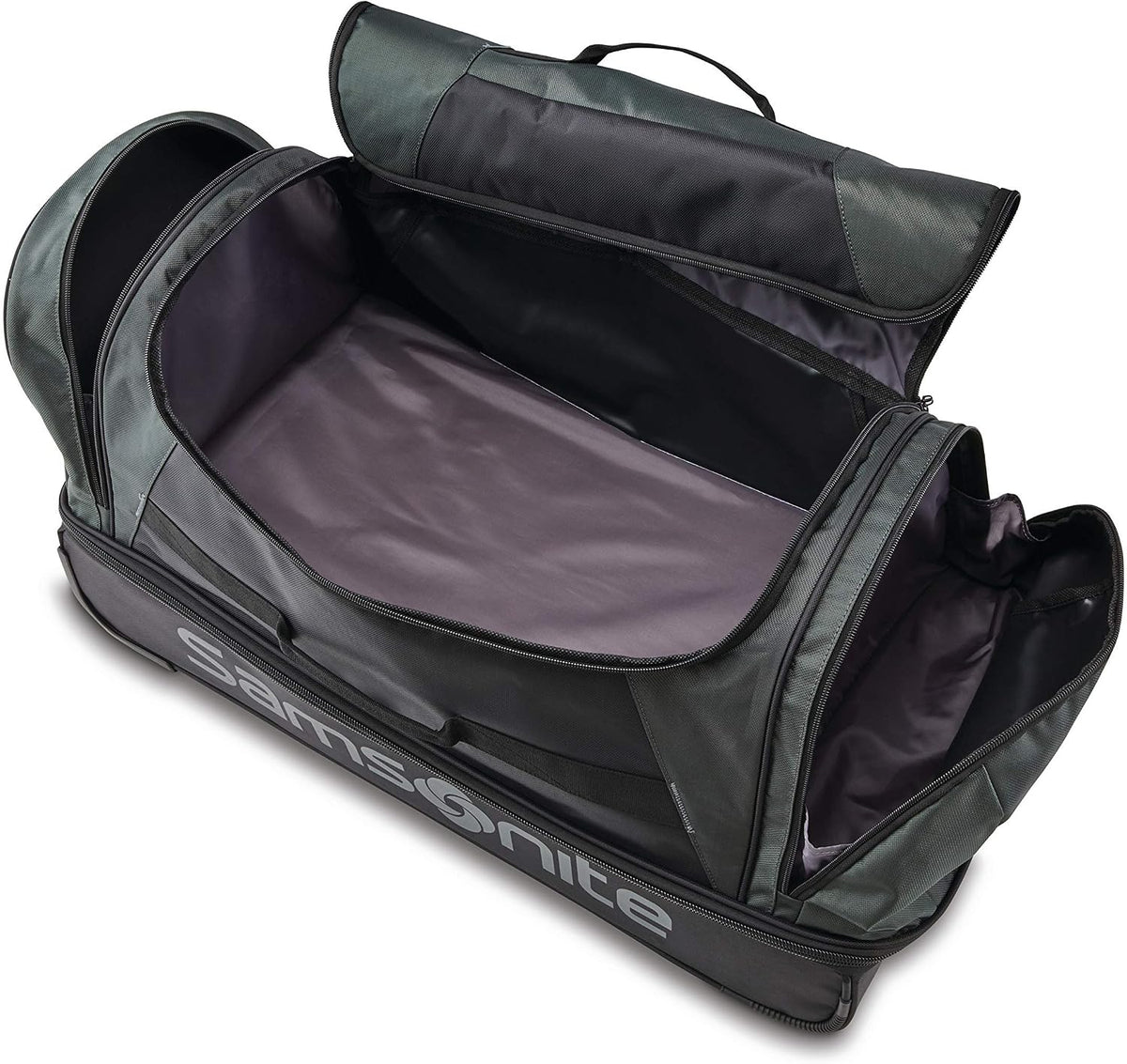 Andante 2 Wheeled Duffel Bag – 28-Inch Durable Rolling Luggage with Inline Skate Wheels, Push-Button Handle & Spacious Compartments – Travel-Friendly and Lightweight - Riverrock/Black