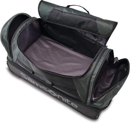 Andante 2 Wheeled Duffel Bag – 28-Inch Durable Rolling Luggage with Inline Skate Wheels, Push-Button Handle & Spacious Compartments – Travel-Friendly and Lightweight - Riverrock/Black