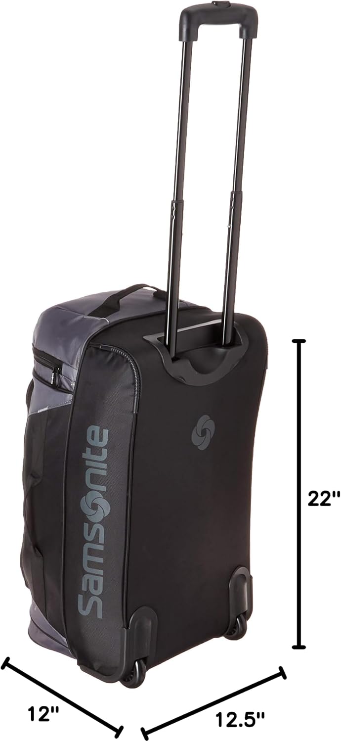Andante 2 Wheeled Duffel Bag – 28-Inch Durable Rolling Luggage with Inline Skate Wheels, Push-Button Handle & Spacious Compartments – Travel-Friendly and Lightweight - Riverrock/Black