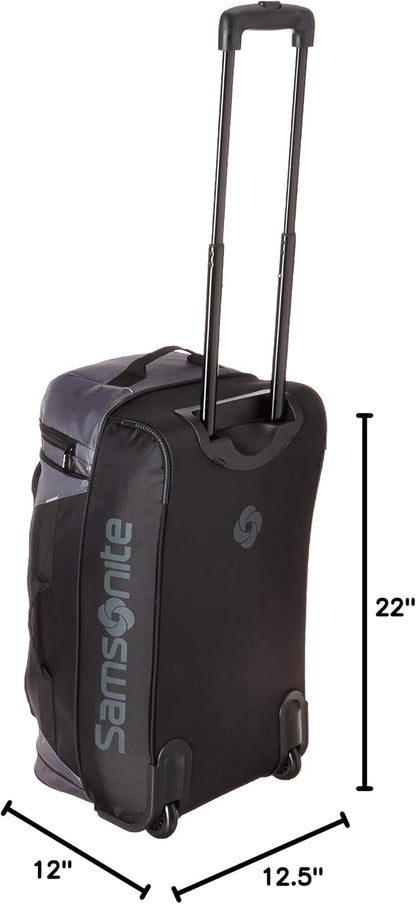 Andante 2 Wheeled Duffel Bag – 28-Inch Durable Rolling Luggage with Inline Skate Wheels, Push-Button Handle & Spacious Compartments – Travel-Friendly and Lightweight - Riverrock/Black