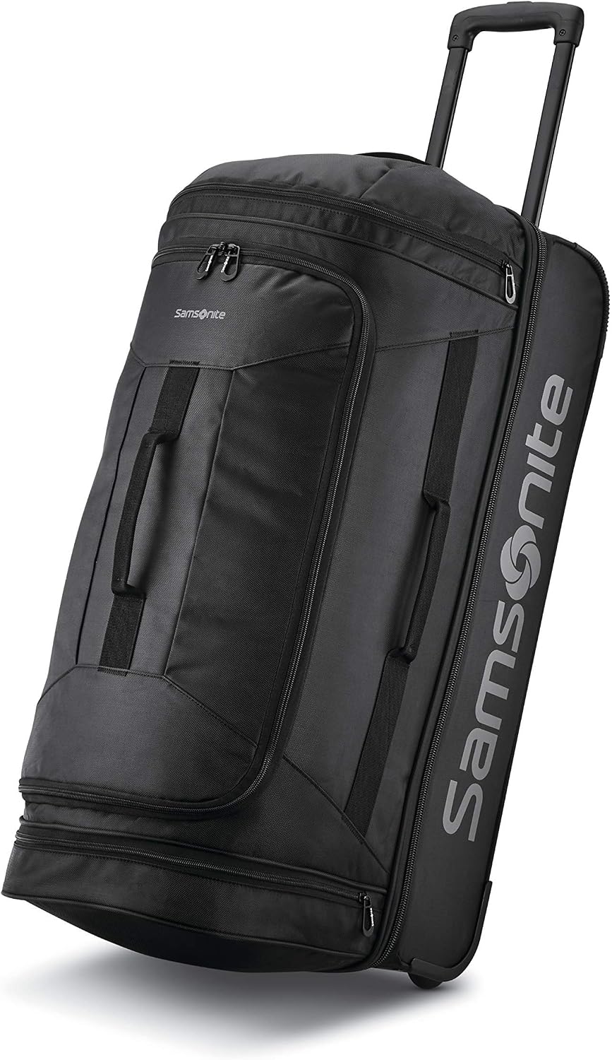 Andante 2 Wheeled Duffel Bag – 28-Inch Durable Rolling Luggage with Inline Skate Wheels, Push-Button Handle & Spacious Compartments – Travel-Friendly and Lightweight - Riverrock/Black