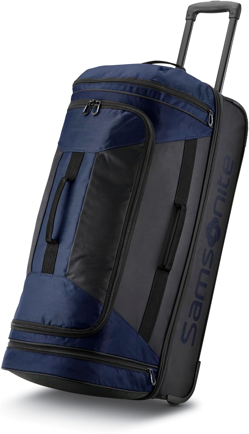 Andante 2 Wheeled Duffel Bag – 28-Inch Durable Rolling Luggage with Inline Skate Wheels, Push-Button Handle & Spacious Compartments – Travel-Friendly and Lightweight - Riverrock/Black