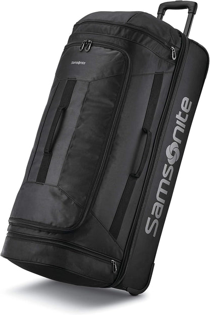 Andante 2 Wheeled Duffel Bag – 28-Inch Durable Rolling Luggage with Inline Skate Wheels, Push-Button Handle & Spacious Compartments – Travel-Friendly and Lightweight - Riverrock/Black